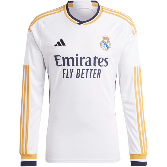 Adidas Men's Real Madrid 23/24 Long Sleeve Home Jersey