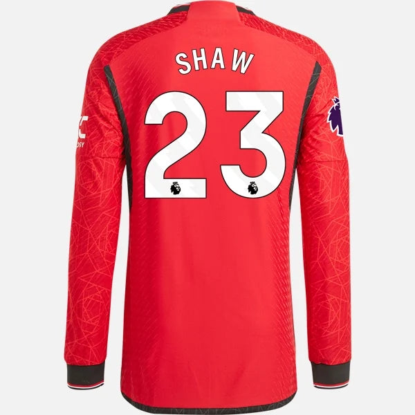 Adidas Man's Luke Shaw Manchester United 23/24 Authentic Long Sleeve Home Jersey