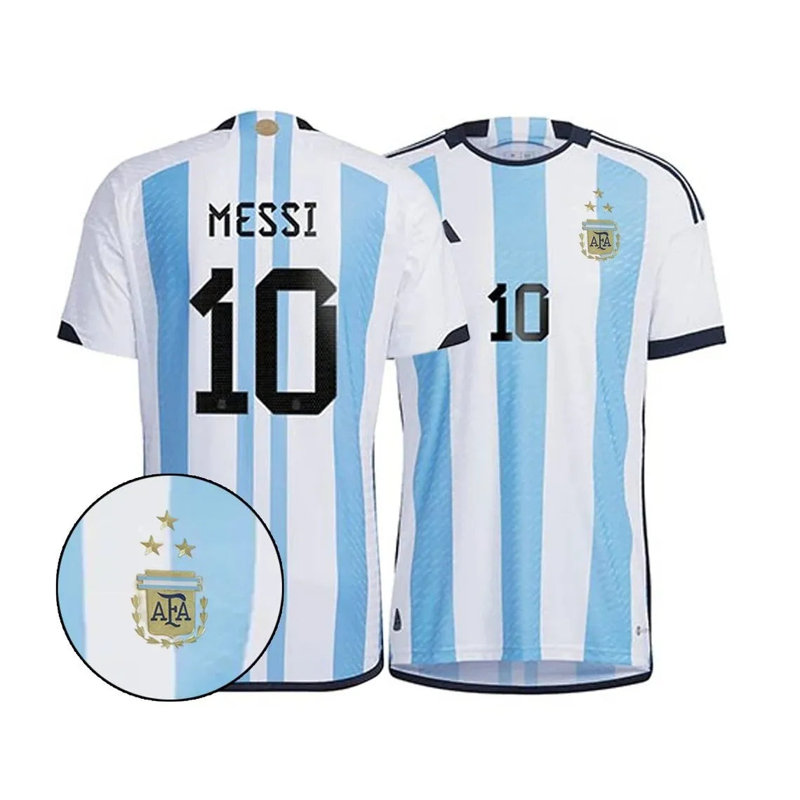 Pre-Order: Messi #10 Premium Soccer 2022 Argentina World Cup Champions Home Jersey by Adidas