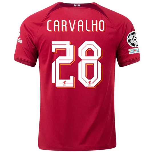 Products Nike Liverpool Fábio Carvalho Home Jersey w/ Champions League Patches 22/23 (Tough Red/Team Red)