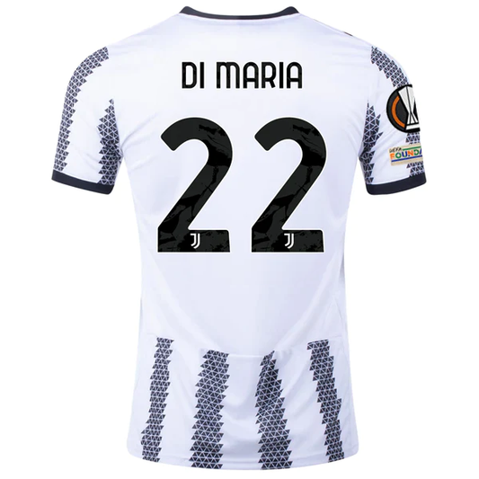 adidas Juventus Angel Di Maria Home Jersey w/ Europa League Patches 22/23 (White/Black)