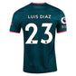 Nike Liverpool Luis Diaz Third Jersey 22/23 w/ EPL and NRFR Patches (Dark Atomic Teal/Siren Red)