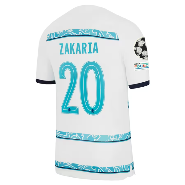 Nike Chelsea Zakaria Away Jersey w/ Champions League + Club World Cup Patches 22/23 (White/College Navy)