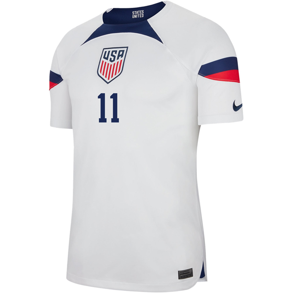 Nike United States Authentic Match Brenden Aaronson Home Jersey 22/23 (White/Loyal Blue)