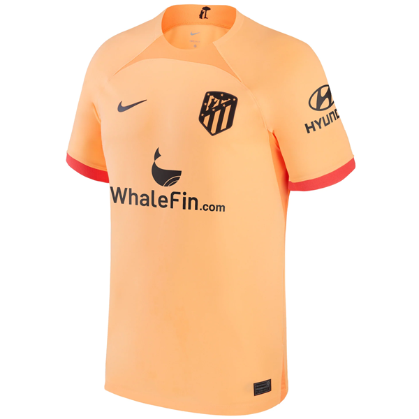 Nike Atletico Madrid Third Jersey 22/23 (Peach Cream/Atomic Orange/Black)