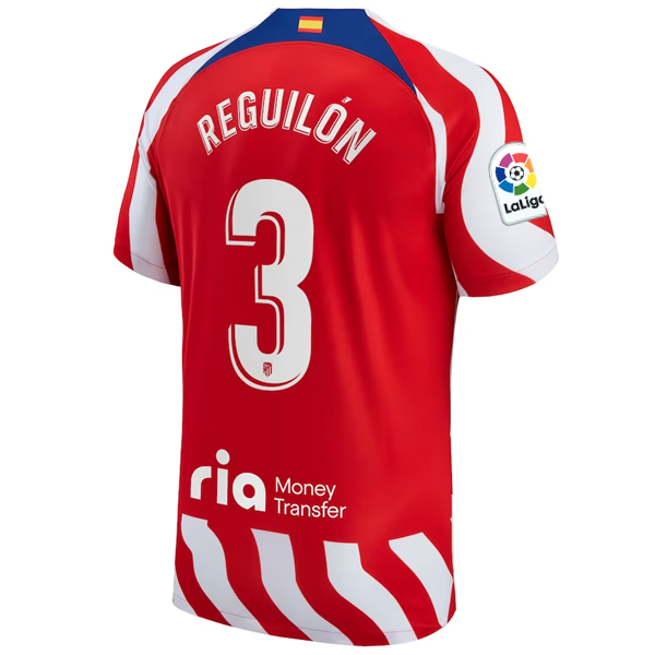 Nike Atletico Madrid Sergio Reguilón Home Jersey w/ La Liga Patch 22/23 (White/Red/Deep Royal Blue)