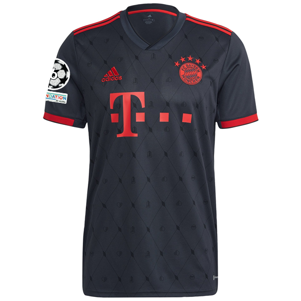 adidas Bayern Munich Alphonso Davies Third Jersey w/ Champions League Patches 22/23 (Night Grey)