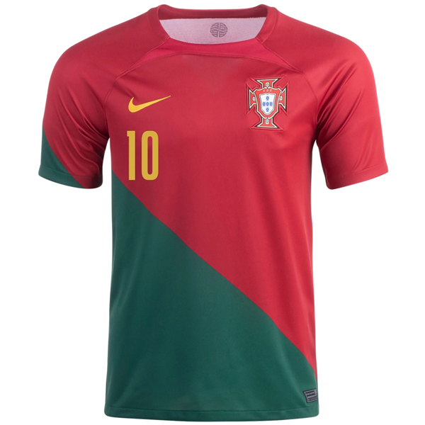Nike Portugal Bernardo Silva Home Jersey 22/23 (Pepper Red/Gold Dart)