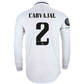 adidas Real Madrid Authentic Dani Carvajal Long Sleeve Home Jersey w/ Champions League Patches 22/23 (White)