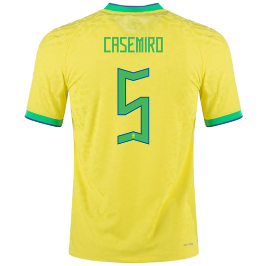 Nike Brazil Authentic Casemiro Match Home Jersey 22/23 (Dynamic Yellow/Paramount Blue)