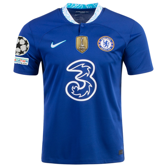Nike Chelsea Home Jersey w/ Champions League + Club World Cup Patches 22/23 (Rush Blue)
