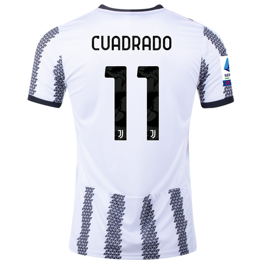adidas Juventus Juan Cuadrado Home Jersey w/ Serie A Patch 22/23 (White/Black)