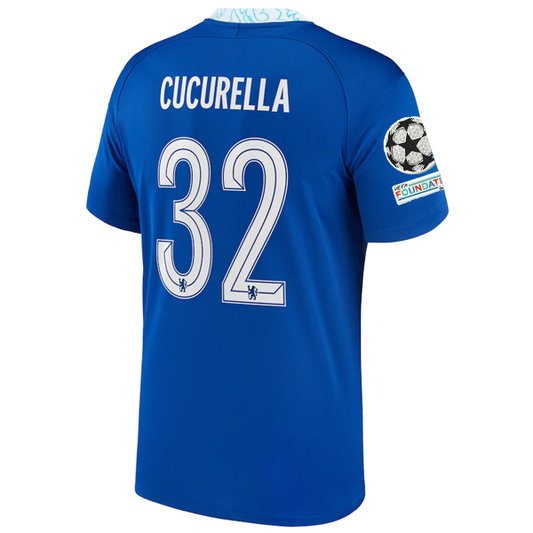 Nike Chelsea Marc Cucurella Home Jersey w/ Champions League + Club World Cup Patches 22/23 (Rush Blue)