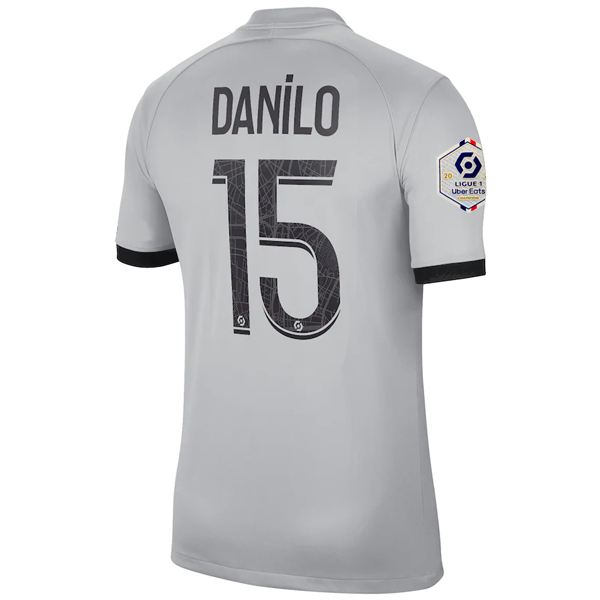 Nike Paris Saint-Germain Danilo Away Jersey w/ Ligue 1 Champion Patch 22/23 (Light Smoke/Black)