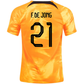 Nike Netherlands Frenkie De Jong Home Jersey 22/23 (Laser Orange/Black)