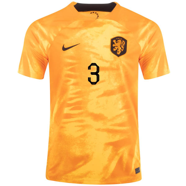 Nike Netherlands De Ligt Home Jersey 22/23 (Laser Orange/Black)