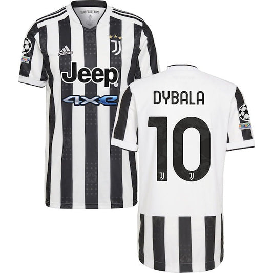 adidas Juventus Paulo Dybala Home Jersey w/ Champions League Patches 21/22 (White/Black)
