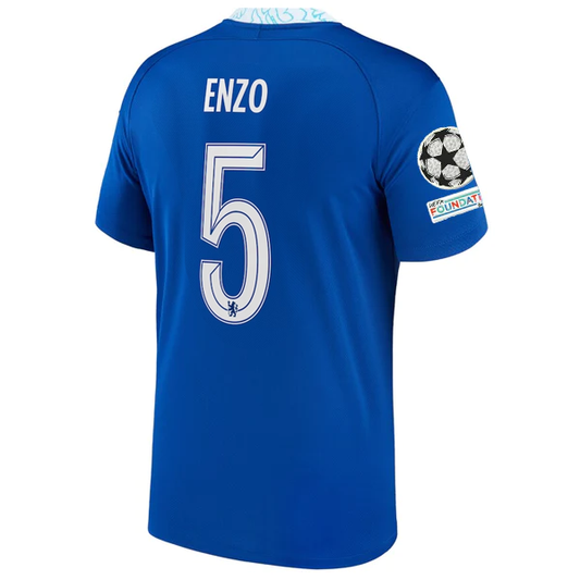 Nike Chelsea Enzo Fernandez Home Jersey w/ Champions League + Club World Cup Patches 22/23 (Rush Blue)