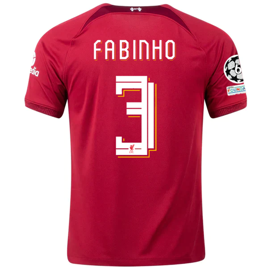 Nike Liverpool Fabinho Home Jersey w/ Champions League Patches 22/23 (Tough Red/Team Red)