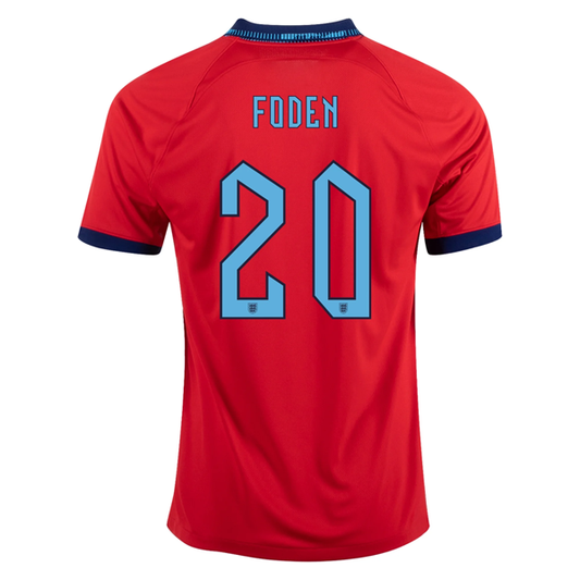 Nike England Phil Foden Away Jersey 22/23 (Challenge Red/Blue Void)