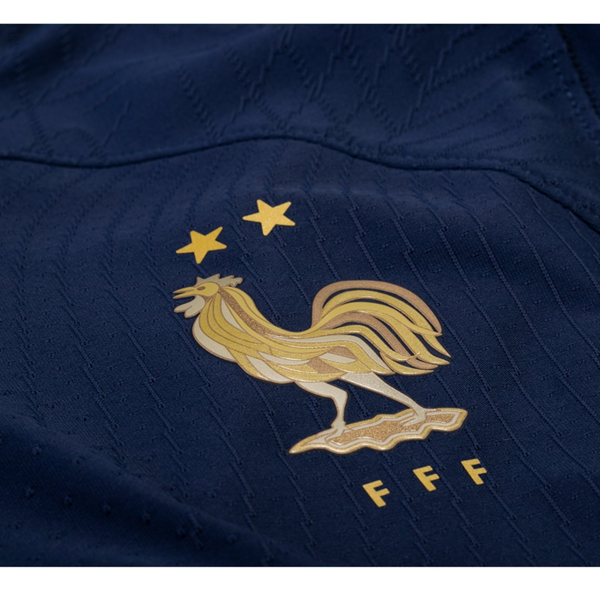 Nike France Authentic Match Kylian Mbappe Home Jersey w/ World Cup Champion Patch 22/23 (Midnight Navy/Metallic Gold)