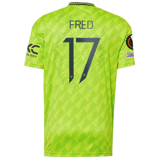 adidas Manchester United Fred Third Jersey w/ Europa League Patches 22/23 (Solar Slime)