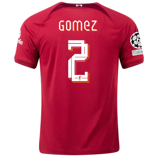 Products Nike Liverpool Joe Gomez Home Jersey w/ Champions League Patches 22/23 (Tough Red/Team Red)