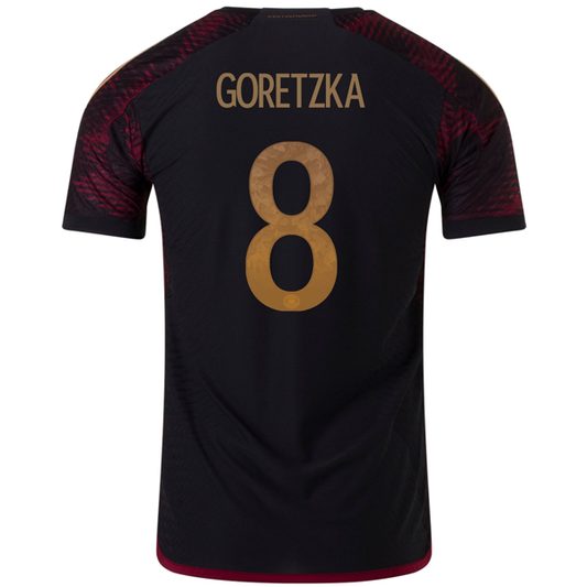 adidas Germany Authentic Leon Goretzka Away Jersey 22/23 (Black/Burgundy)