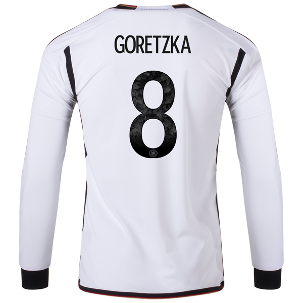 adidas Germany Leon Goretzka Home Long Sleeve Jersey 22/23 (White/Black)