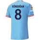 Puma Manchester City Authentic Ilkay Gundogan Home Jersey w/ Champions League Patches 22/23 (Team Light Blue/Intense Red)