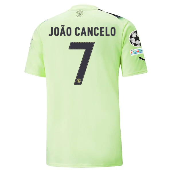 Puma Manchester City Joao Cancelo Third Jersey w/ Champions League Patches 22/23 (Fizzy Light/Parisian Night)