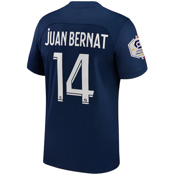 Nike Paris Saint-Germain Juan Bernat Home Jersey w/ Ligue 1 Champion Patch 22/23 (Midnight Navy/White)