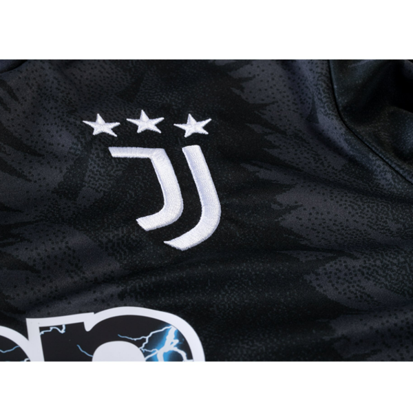 adidas Juventus Vlahovic Away Jersey w/ Europa League Patches 22/23 (Black/White/Carbon)