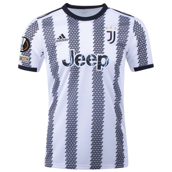 adidas Juventus Paul Pogba Home Jersey w/ Europa League Patches 22/23 (White/Black)