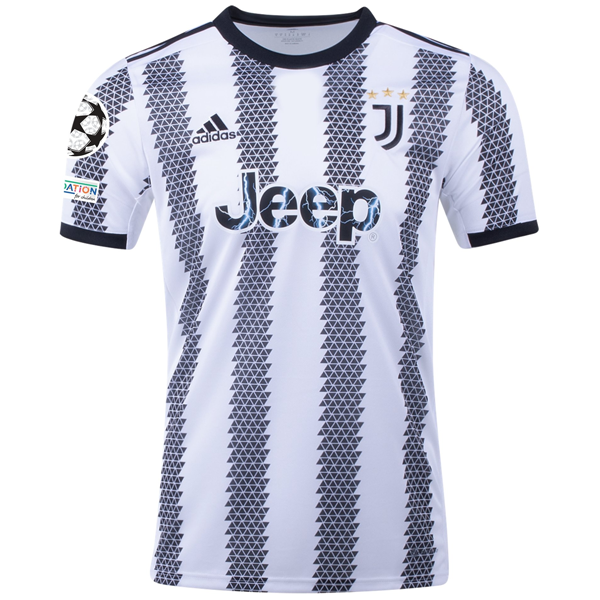 adidas Juventus Paul Pogba Home Jersey w/ Champions League Patches 22/23 (White/Black)