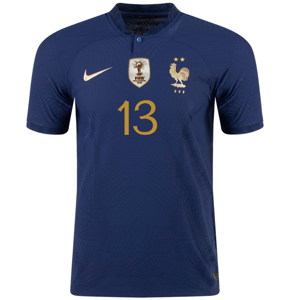 Nike France Authentic Match N'Golo Kante Home Jersey w/ World Cup Champion Patch 22/23 (Midnight Navy/Metallic Gold)