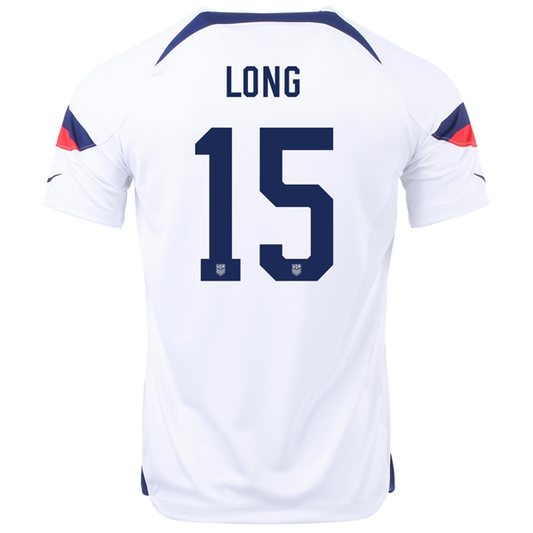 Nike United States Aaron Long Home Jersey 22/23 (White/Loyal Blue)