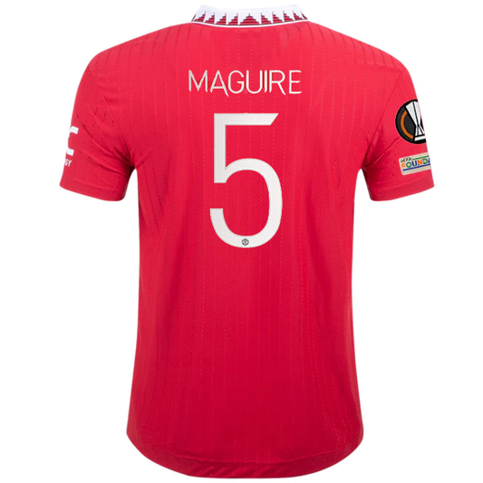adidas Manchester United Harry Maguire Authentic Home Jersey w/ Europa League Patches 22/23 (Real Red)