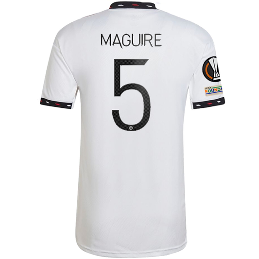 adidas Manchester United Harry Maguire Away Jersey w/ Europa League Patches 22/23 (White)