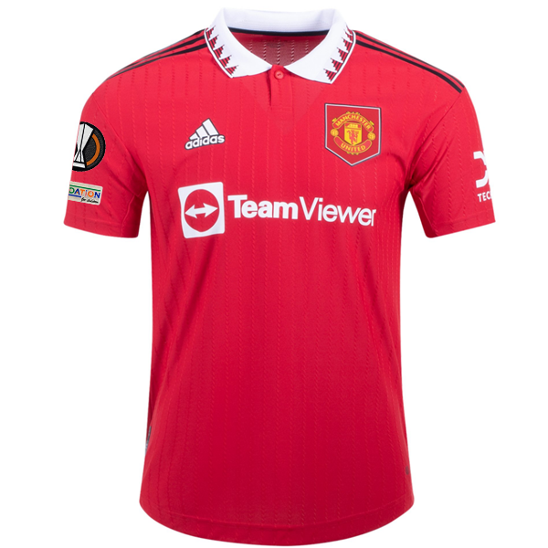 adidas Manchester United Anthony Elanga Authentic Home Jersey w/ Europa League Patches 22/23 (Real Red)