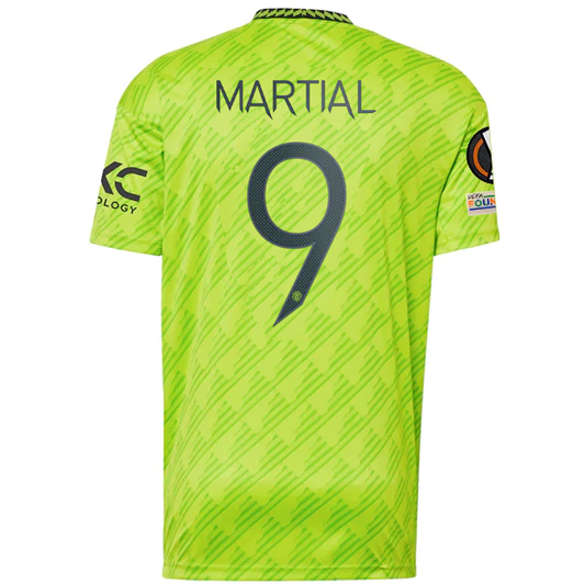 adidas Manchester United Anthony Martial Third Jersey w/ Europa League Patches 22/23 (Solar Slime)