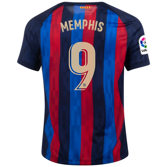 Nike Barcelona Memphis Home Jersey w/ La Liga Patch 22/23 (Obsidian/Sesame)