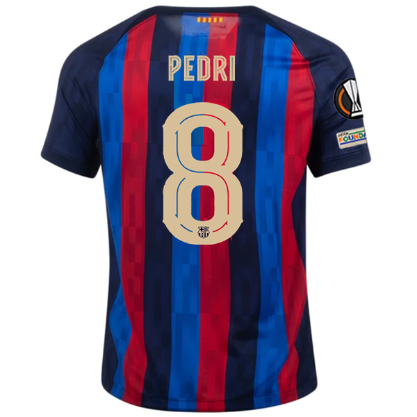 Nike Barcelona Pedri Home Jersey w/ Europa League Patches 22/23 (Obsidian/Sesame)