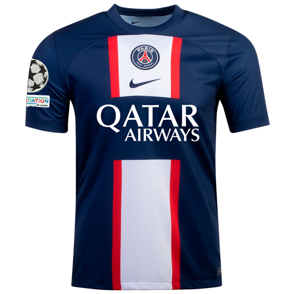 Nike Paris Saint-Germain Kylian Mbappe Home Jersey w/ Champions League Patches 22/23 (Midnight Navy/White)