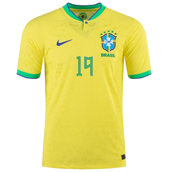 Nike Brazil Authentic Raphinha Match Home Jersey 22/23 (Dynamic Yellow/Paramount Blue)