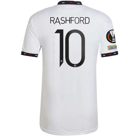 Products adidas Manchester United Marcus Rashford Away Jersey w/ Europa League Patches 22/23 (White)