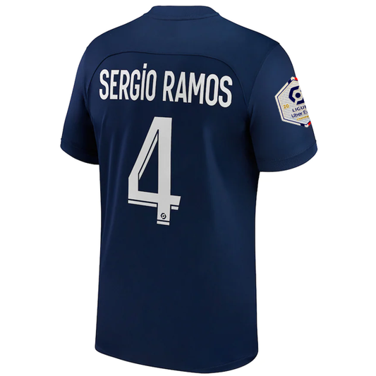 Nike Paris Saint-Germain Sergio Ramos Home Jersey w/ Ligue 1 Champion Patch 22/23 (Midnight Navy/White)