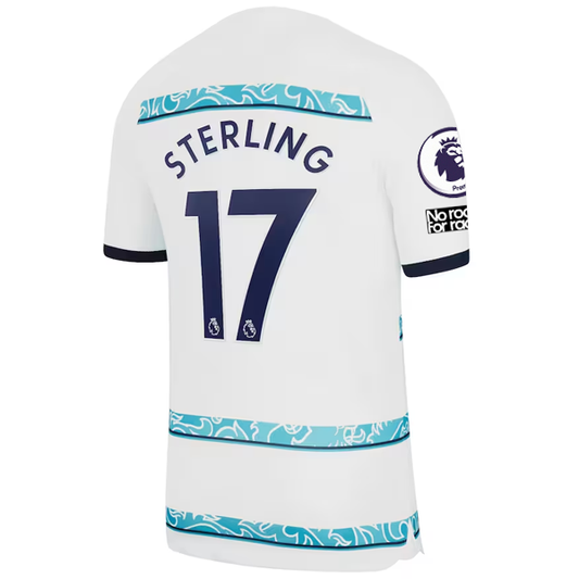 Nike Chelsea Raheem Sterling Away Jersey w/ EPL + Club World Cup Patches 22/23 (White/College Navy)