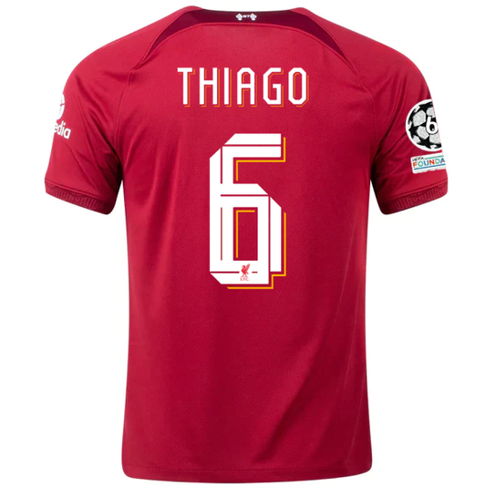 Nike Liverpool Thiago Home Jersey w/ Champions League Patches 22/23 (Tough Red/Team Red)