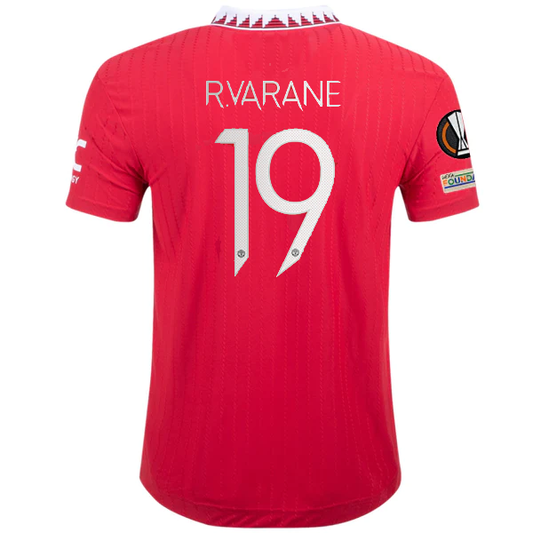 adidas Manchester United Raphaël Varane Authentic Home Jersey w/ Europa League Patches 22/23 (Real Red)